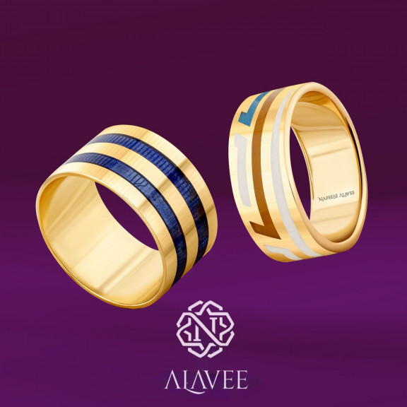 انگشتر حلقه ای مینا سرمه ای