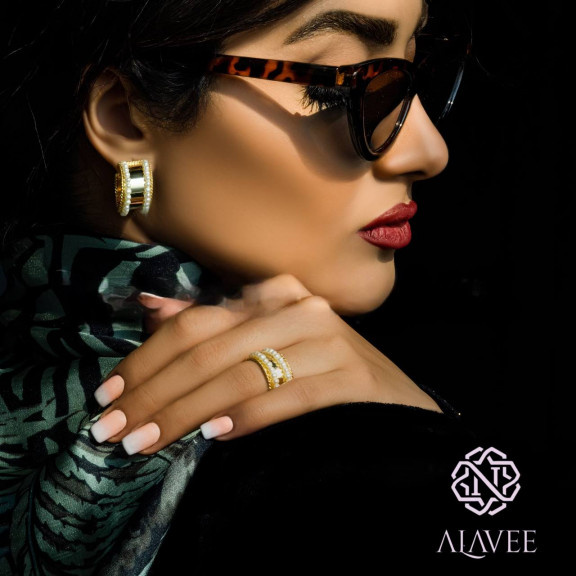 انگشتر دو ردیف مروارید