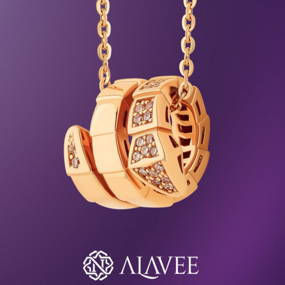 گردنبند مار نگین دار طلا