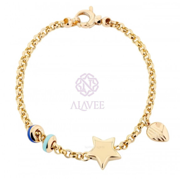 دستبند زنجیری مدل ستاره و صدف